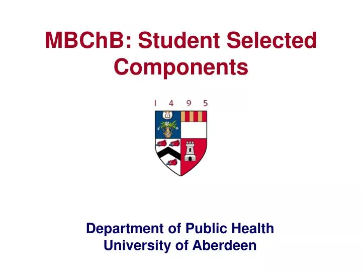 mbchb student selected components