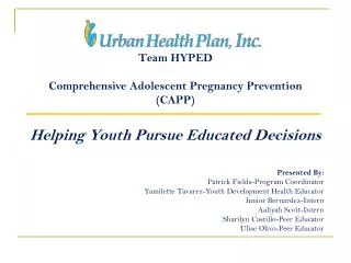 Team HYPED Comprehensive Adolescent Pregnancy Prevention ( CAPP)