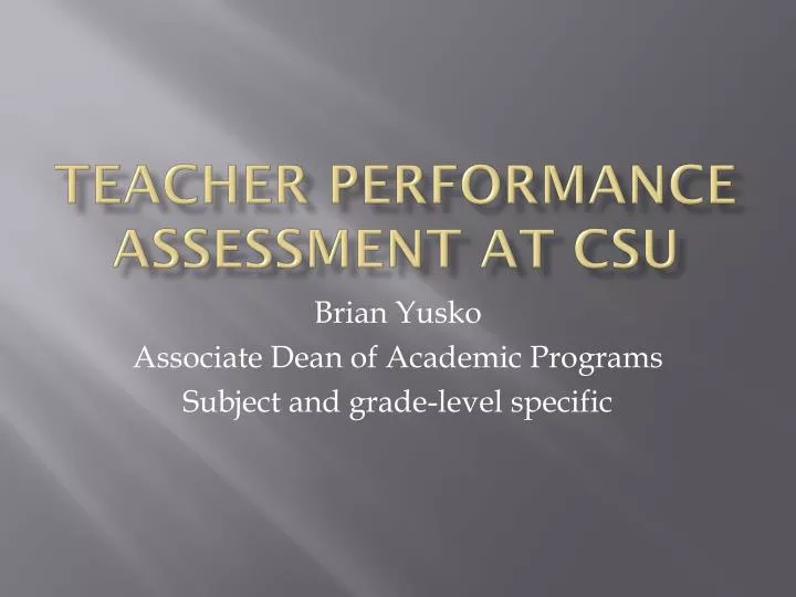 teacher performance assessment at csu
