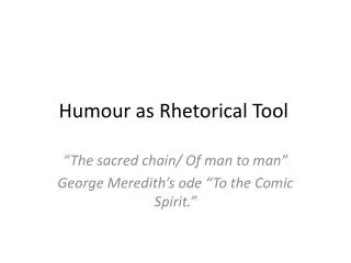 Humour as Rhetorical Tool