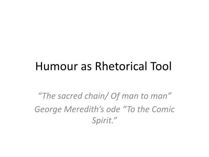 humour as rhetorical tool
