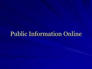 Public Information Online