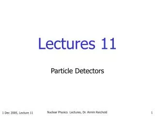 Lectures 11