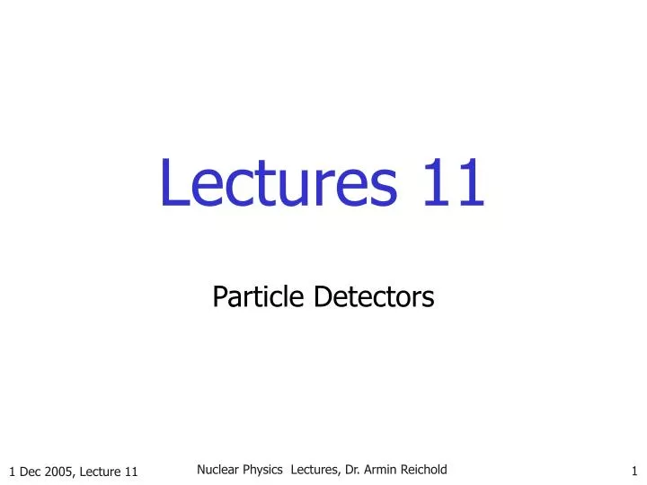 lectures 11