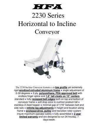 HFA 2230 Series Horizontal to Incline Conveyor