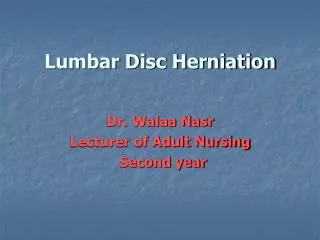 Lumbar Disc Herniation