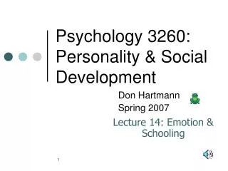 Psychology 3260: Personality &amp; Social Development