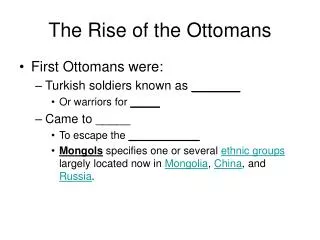 The Rise of the Ottomans