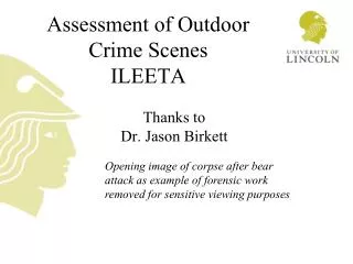 Assessment of Outdoor Crime Scenes ILEETA