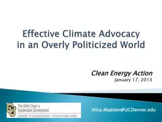 Effective Climate Advocacy in an Overly Politicized World