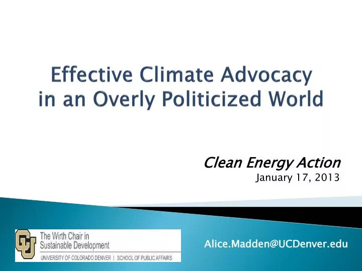 effective climate advocacy in an overly politicized world