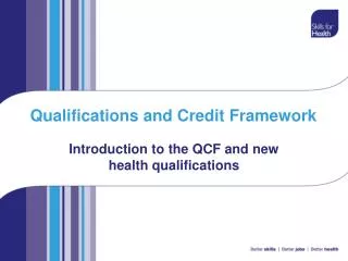 Qualifications and Credit Framework