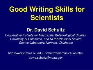 Good Writing Skills for Scientists