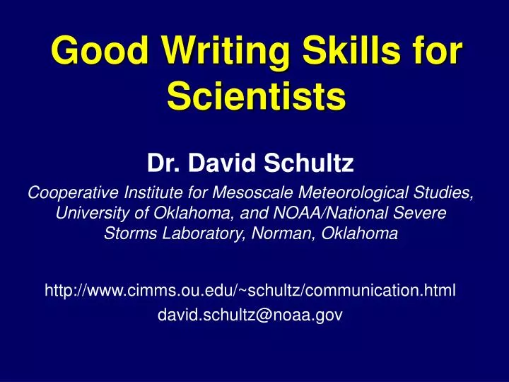 good writing skills for scientists