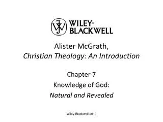 Alister McGrath, Christian Theology: An Introduction
