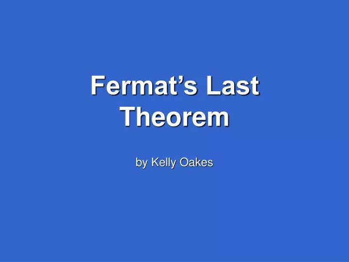 fermat s last theorem
