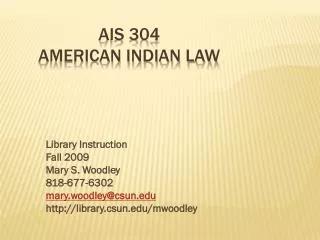 AIS 304 American indian Law