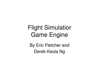 Flight Simulatior Game Engine