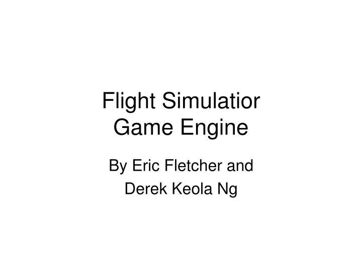 flight simulatior game engine
