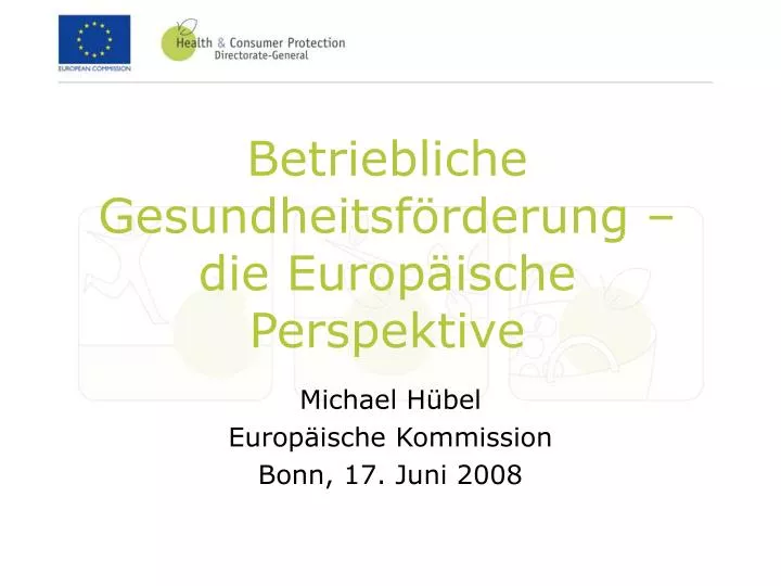 betriebliche gesundheitsf rderung die europ ische perspektive