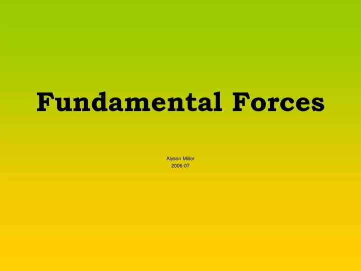 fundamental forces