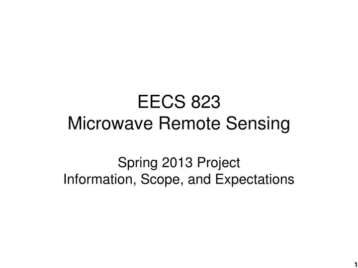 eecs 823 microwave remote sensing
