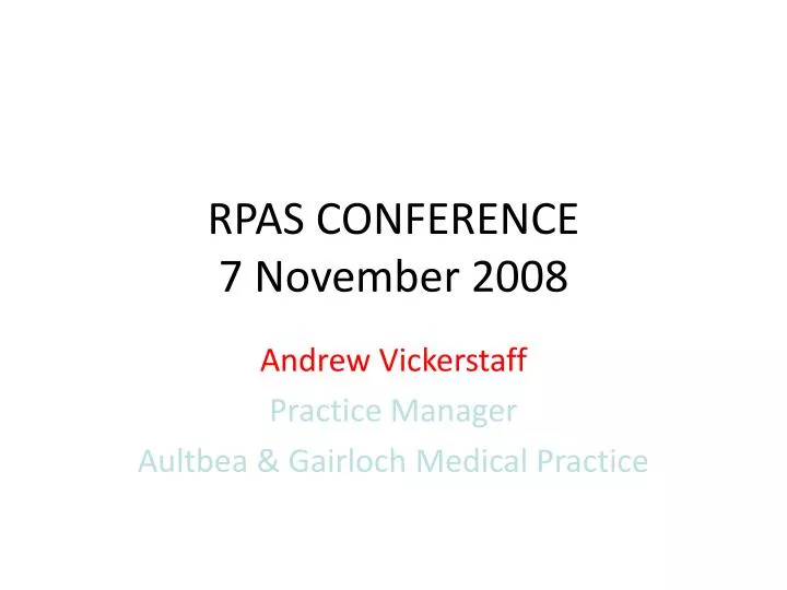 rpas conference 7 november 2008