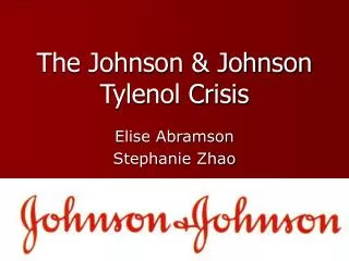 The Johnson &amp; Johnson Tylenol Crisis