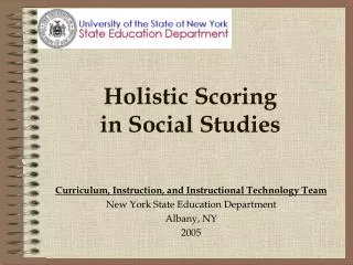 Holistic Scoring in Social Studies