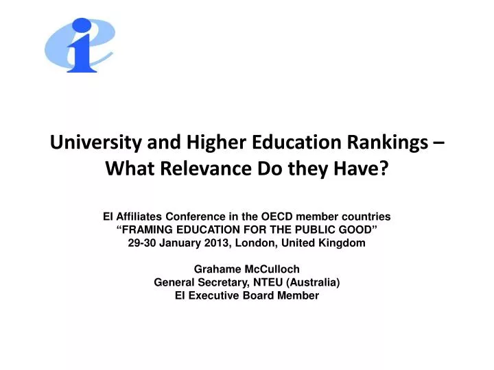 university and higher education rankings what relevance do they have