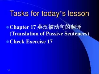 tasks for today s lesson