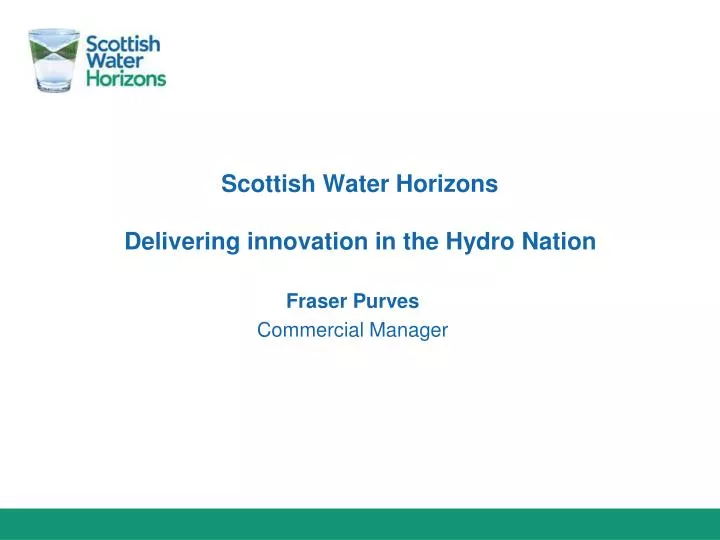 scottish water horizons delivering innovation in the hydro nation