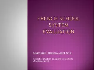 French school system evaluation