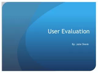 User Evaluation