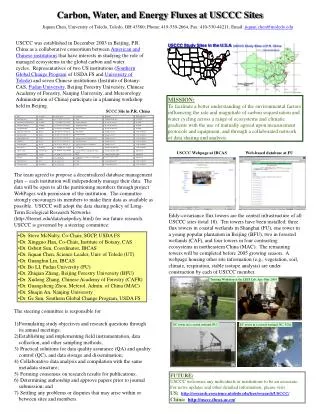 USCCC Study Sites in the U.S.A.