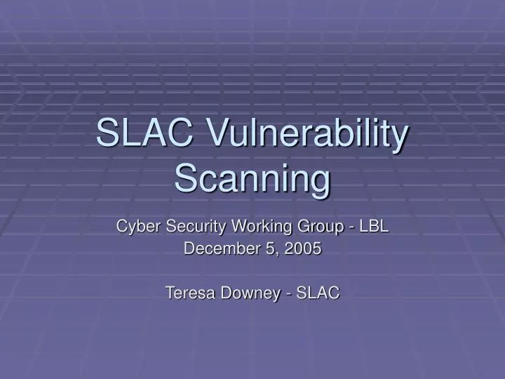 slac vulnerability scanning