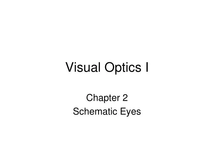 visual optics i