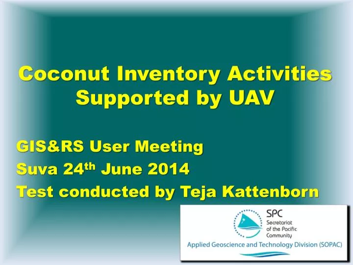 coconut inventory activities supported by uav