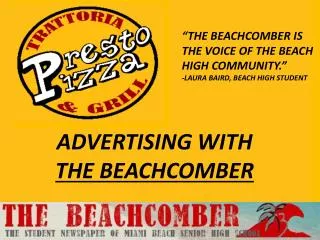 ADVERTISING WITH THE BEACHCOMBER