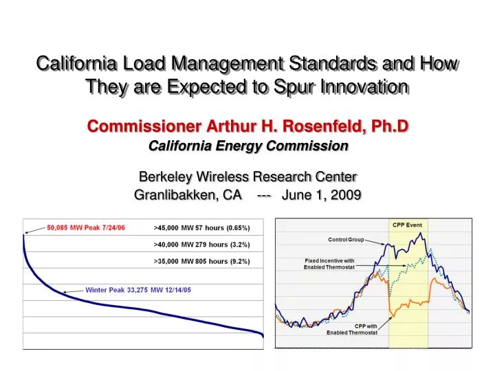 california load management standards and how they are expected to spur innovation