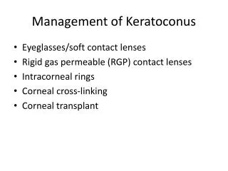 Management of Keratoconus