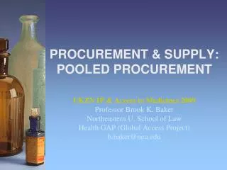 PROCUREMENT &amp; SUPPLY: POOLED PROCUREMENT