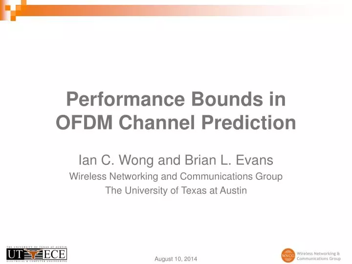performance bounds in ofdm channel prediction