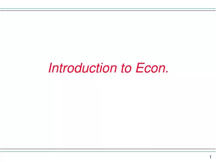 introduction to econ