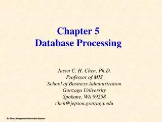 Chapter 5 Database Processing