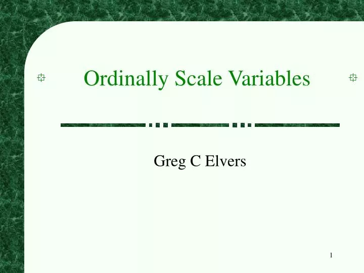 ordinally scale variables