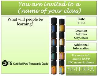 You are invited to a (name of your class)