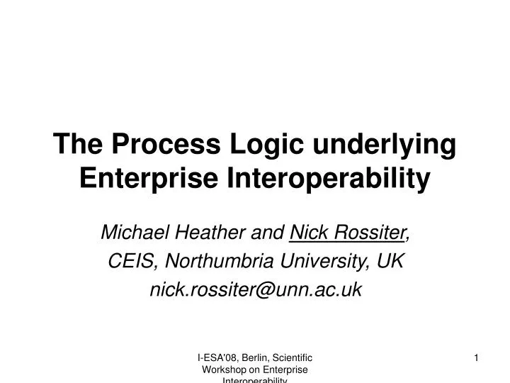 the process logic underlying enterprise interoperability