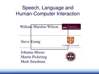 Speech, Language and Human-Computer Interaction