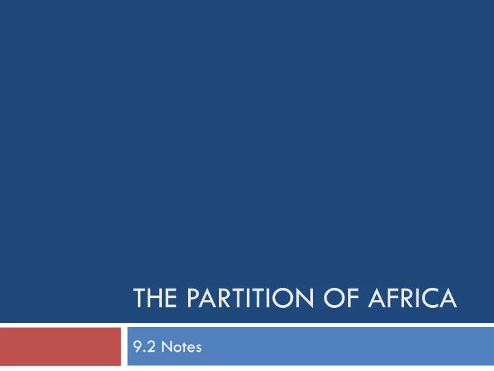 the partition of africa